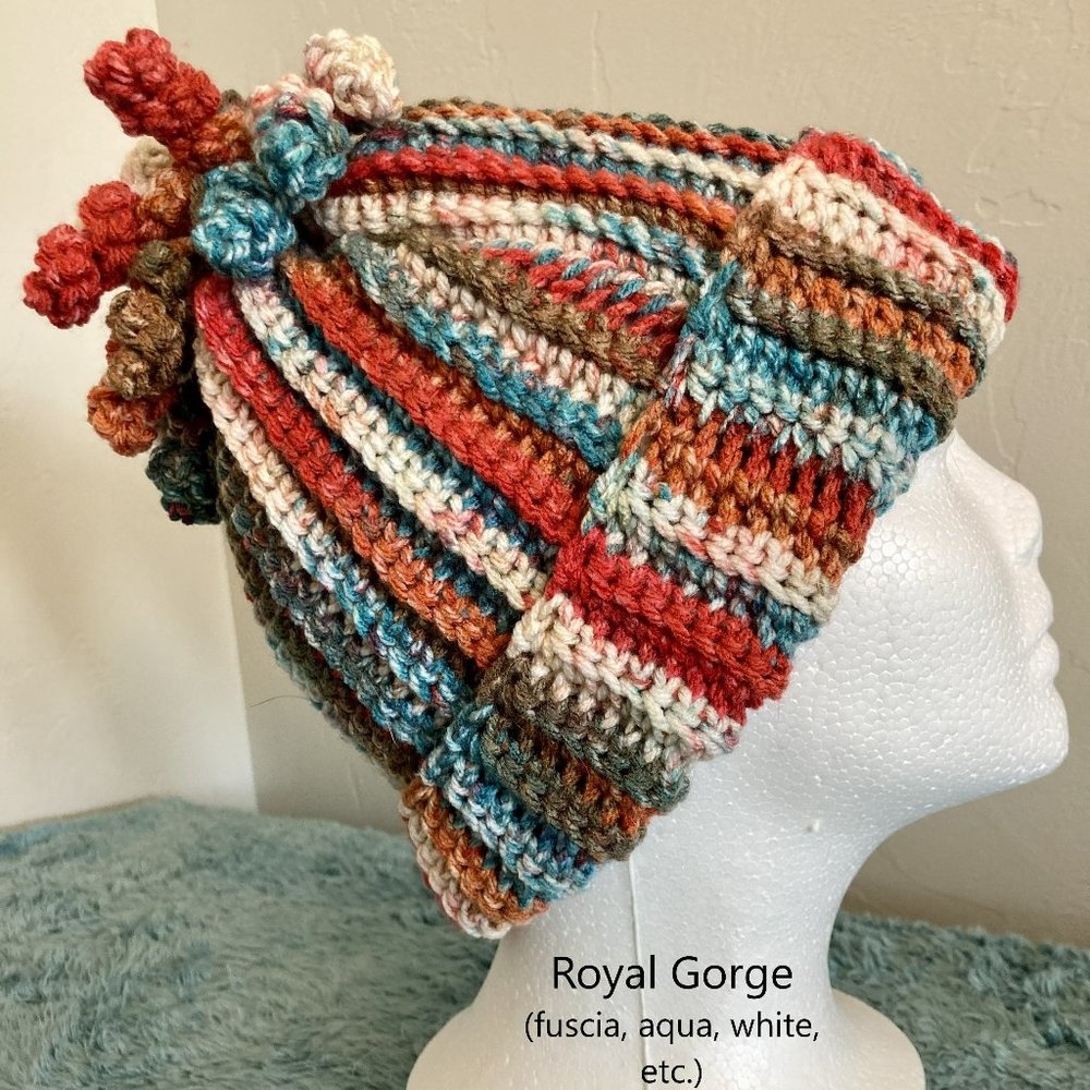 Adorable Adult Woman's Beanie with Fringe! Color: Royal George